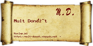 Mult Donát névjegykártya